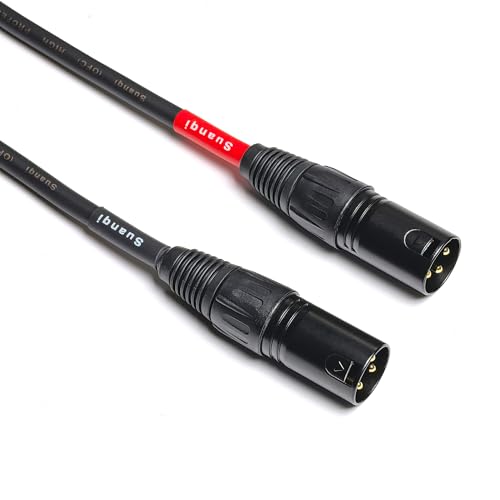 1/4 Inch TRS to XLR Male 6.35mm Balanced Signal Interconnect Microphone Cable Quarter inch to 3pin XLR Patch Cable 2Pack 8 inches - size: 6in