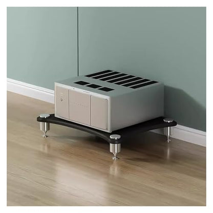 YLLFFLL Living Room/Small Spaces Audio Component Rack Tower Media Stereo Stand Equipment Shelves, Heavy Duty Modern HiFi Audio Racks Stereo Rack System(Black,1 Tier) - color: Black, size: 1 tier