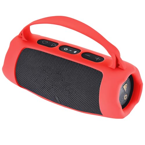 Silicone Case Cover for JBL Charge 5 Wi-Fi/Charge 5 Portable Bluetooth Speaker Protective Sleeve Skin Travel Carrying Case Replacement with Shoulder Strap Wireless Speaker Accessories(red) - color: RED