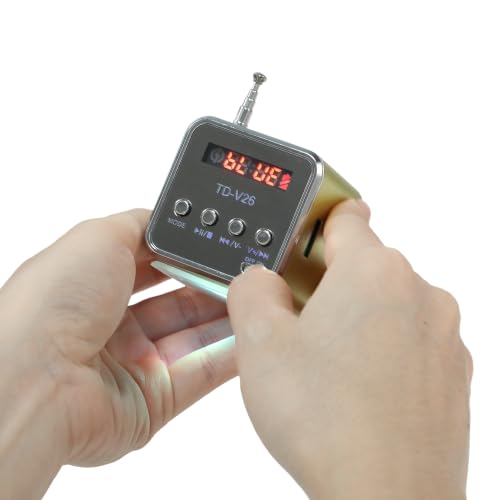 Mini Wireless Portable Bluetooth FM Radio Speaker MP3 Player,Green - color: Green