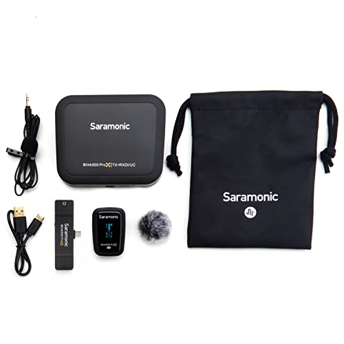 Saramonic Blink 500 Prox B5 Wireless Microphone System with Lavalier for iPhone15/16/17&Android, iPad, Mobile & Computers, USB C Mini Lapel Microphone Wireless for Video Recording, Streaming