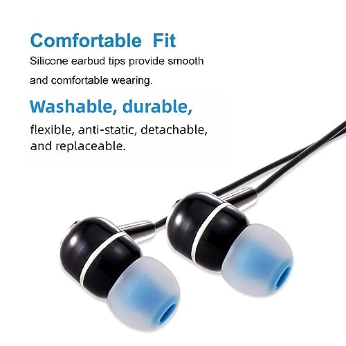 Earbud Tips High Quality Soft Silicone Earbuds Replacement Tips Fit for in-Ear Headphones(inner hole from 3.8mm - 4.2mm earphones)9 Pairs S/M/L,Transparent Blue - color: Transparent Blue