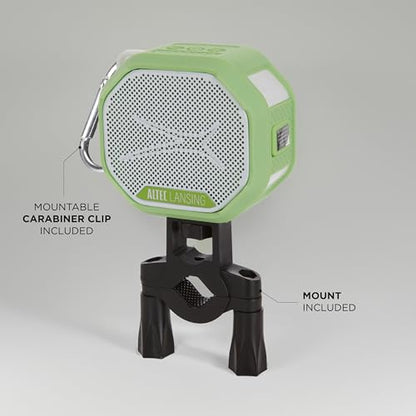 Altec Lansing HYDRATREK Magnetic Bluetooth Speaker, Waterproof IP67, Portable Speaker, True Wireless Pairing, USB-C Quick Charge, 3.7V 400mAh Battery, Voice Assistant, Perfect for Any Adventure - color: Sport Green/White