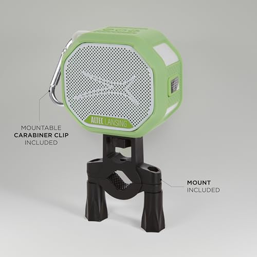 Altec Lansing HYDRATREK Magnetic Bluetooth Speaker, Waterproof IP67, Portable Speaker, True Wireless Pairing, USB-C Quick Charge, 3.7V 400mAh Battery, Voice Assistant, Perfect for Any Adventure - color: Sport Green/White