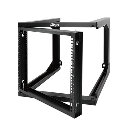 Tecmojo 9U Rack Wall Mount with Swing Gate, 9U Server Rack for 19inch Computer/AV/Data/IT/Media Equipment, Open Frame Server Rack with 24inch Depth, Square&Tapped Holes - size: 9U/24" Depth (New)
