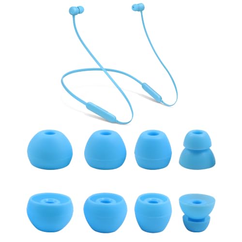 Replacement Eartips for Beats Flex, 4 Pairs Soft Silicone Ear Tips Ear Buds Ear Caps Ear Plugs Compatible with Beats Flex Wireless Earbuds Blue - color: Blue