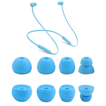 Replacement Eartips for Beats Flex, 4 Pairs Soft Silicone Ear Tips Ear Buds Ear Caps Ear Plugs Compatible with Beats Flex Wireless Earbuds Blue - color: Blue