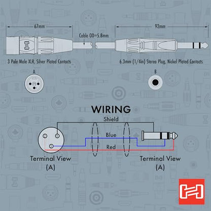 Hosa HSX-030 Pro Balanced Interconnect, REAN 1/4 Inches TRS to XLR3 Meter, 30 Feet