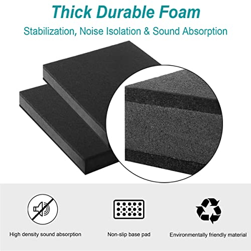 2-Pack for 8''- 10'' Studio Monitor Noise Isolation Pads Subwoofer Platform Speaker Riser 3-Layer Acoustic Stand Foam Stereo Vibration Isolation Stabilizer Base (15.5'' x 13'') - size: Large - for 8-10 inches