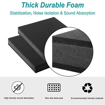 2-Pack for 8''- 10'' Studio Monitor Noise Isolation Pads Subwoofer Platform Speaker Riser 3-Layer Acoustic Stand Foam Stereo Vibration Isolation Stabilizer Base (15.5'' x 13'') - size: Large - for 8-10 inches