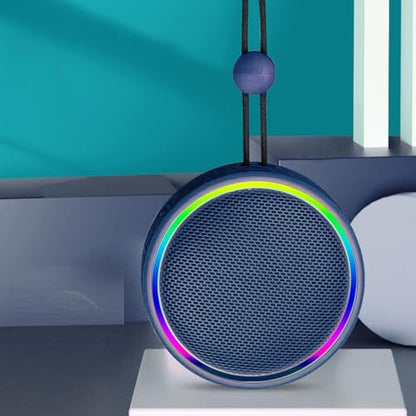 Diyeeni Bluetooth Shower Speaker, IPX6 Water Proof Portable Bluetooth 5.3 Speakers with Suction Cup, Mini Wireless Speaker with RGB Lights, Loud Stereo Sound for Bathroom (Blue) - color: Blue