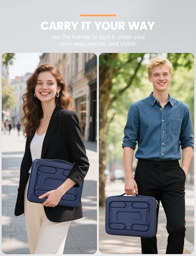 DOMISO 13.3 inch Laptop Sleeve with Handle Shockproof Computer Bag Waterproof EVA Protective Carrying Case for 13-13.3 inch Notebooks/13 MacBook Air/MacBook Pro Retina/Dell XPS 13/HP,Dark Blue - color: Dark Blue, size: 13.3 inch