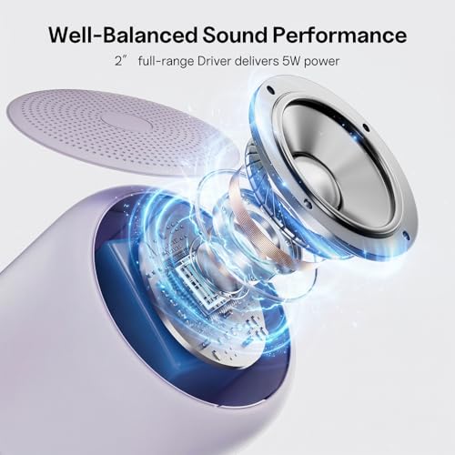 Bobtot Portable Bluetooth Speakers with Strap Mini Speaker, Pruple - color: Purple