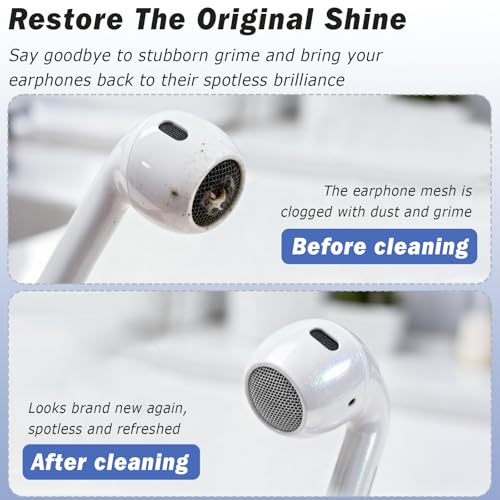 4-Piece Earbud Cleaning Kit for AirPods Pro 1/2/3 – Multi-Function Cleaning Pen with Flocking Sponge, Brush & Metal Tip for Bluetooth Headsets & Charging Cases