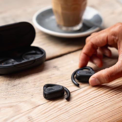 JBL SoundGear Sense - True wireless Open-ear headphones, OpenSound Technology, Splash and dust resistant (Black) (Renewed)
