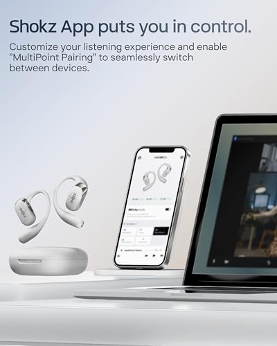 SHOKZ OpenFit 2+ Open-Ear Earbuds, Grey, Dolby Audio,Wireless Charging | Soft Ear Hooks； IP55 Water-Resistant; USB-C Fast Charging；48H Playtime; Gym/outdoor/home use - color: Grey, style: Dolby Audio / USB-C&Wireless