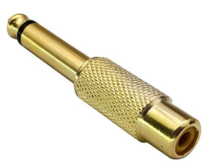 RCA to 1/4 Adapter, Gold Plated Male to Female, 6.35mm TS Jack to RCA Audio Connector, 5 Pack