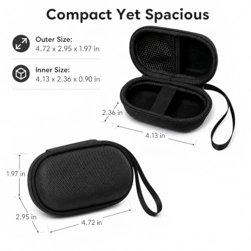Hard Shell Hearing Aid Case for Most Hearing Amplifiers, Black