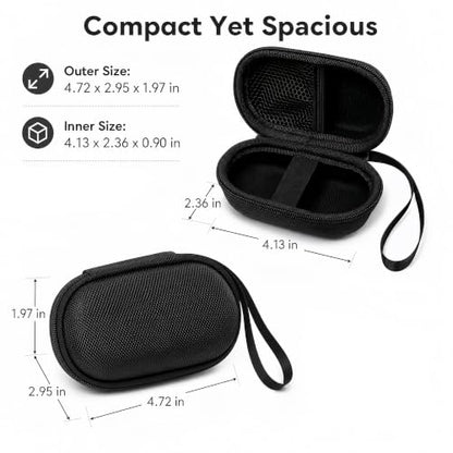 Hard Shell Hearing Aid Case for Most Hearing Amplifiers, Black