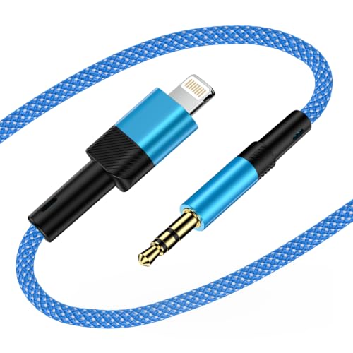 Aux Cord for iPhone,6FT Lightning to 3.5mm AUX Cable for Car Stereo,Speaker Headphone Jack Adapter Male Aux Stereo,Audio Auxiliary Cable Compatible for iPhone 14 Pro Max 14 Plus/14/13/12/11/XR/X/8/7