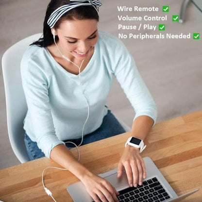 USB C to Lightning Headphone Audio Adapter for iPhone 17 16 15 Plus Pro Max with Charge Data,Type C Male to Female Lightning Earphone Converter Dongle for iPad Pro Air Mini MacBook