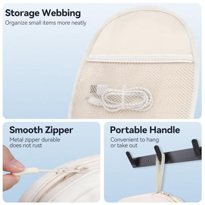 Inesore Soft Headphone Case Headset Carrying Storage Bag Pouch, Beige - color: B-Beige
