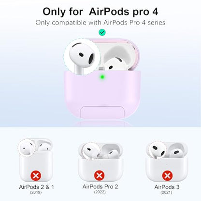 RFUNGUANGO AirPods 4 Case with Magnetic Lid Phone Stand, Purple | Compatible with AirPods Pro 4th Generation, Wireless Charging Compatible with Cleaning Kit & Lanyard - color: WCW-Purple, size: AirPods 4 Case
