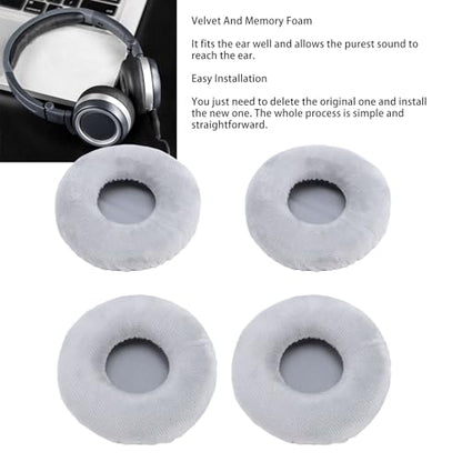 Replacement Ear Pads, 4 Pcs Soft Velour Foam Cushions for Over-Ear Headphones