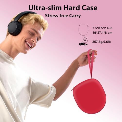 Headphone Headset Case Compatible with JBL Tune 520BT 720BT/BERIBES/KVIDIO/Soundcore by Anker/Sony Wireless On-Ear Headphones,Red - color: Red