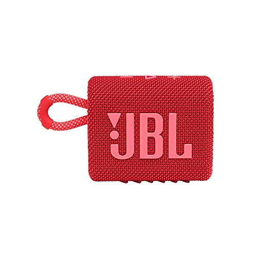 JBL Go 3: Portable Speaker with Bluetooth, Built-in Battery, Waterproof and Dustproof Feature - Red (JBLGO3REDAM) (Renewed) - color: Red