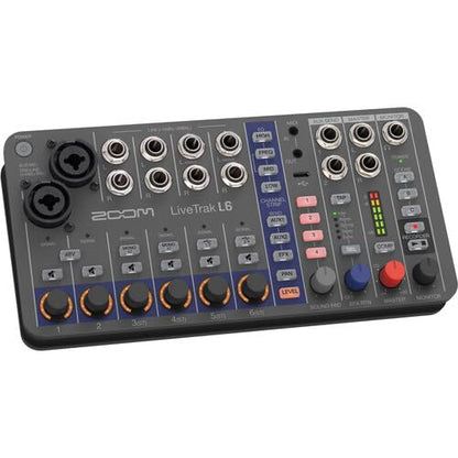 Zoom LiveTrak L-6 6-Channel Mixer & Multitrack + ATH-M20x Headphones Bundle | For Music, Podcasting & Live Sound + USB-C Cable + Cleaning Kit