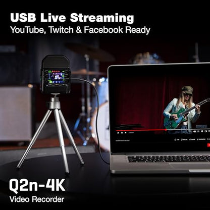 Zoom Q2n-4K Video Recorder for Musicians, Streamers & Filmmakers | Stereo Microphones, Webcam Mode