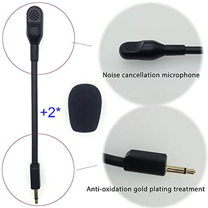Mic Replacement Fits for Razer BlackShark V2,V2 Pro,V2 SE Wireless Gaming Headsets, Noise Cancelling 3.5mm Jack Boom BlackShark PC Game Sound Microphone Set with 2 Pcs Foam Covers - size: BlackShark V2,V2 Pro(2020 Edition),V2