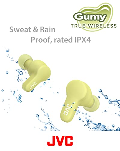 JVC Gumy True Wireless Earbuds, Bluetooth 5.3, Charging Case, 24-Hour Playback, IPX4 Water Resistant, Comfortable Secure Fit with XS/S/M/L Earpieces, Built-in Mic for Calls, iPhone/Android/PC - HAA7T2 - color: Green