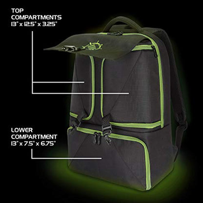 ENHANCE Console Gaming Backpack Compatible with Xbox Series X , Series S - Series X Carrying Case with Compartments for Controllers, Games & Accessories - Headset Storage , Zippered Pockets