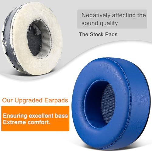 SOULWIT Earpads Replacement for Skullcandy Hesh & Hesh 2 Wireless Over-Ear Headphones, Ear Pads Cushions with Soft Protein Leather, Noise Isolation Foam - Blue - color: Blue