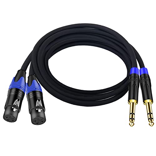 (2Pack / 3.3 FT) XLR to 1/4 TRS Stereo Adapter,XLR Female to 1/4 Inch (6.35mm) Balanced Microphone Stereo Audio Converter AdapterCable for Speakers, Mixers, Amplifiers - color: 3.3 feet-2Pack