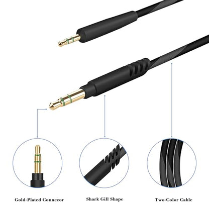 Linkidea Audio Cable for Sennheiser PXC 550, PXC 550 II, Urbanite XL, Momentum 4, ACCENTUM Plus Headphones, 3.5mm to 2.5mm Replacement Aux Cord (5 ft/1.5 m)