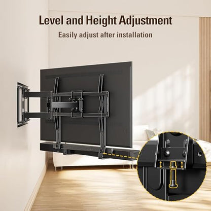 Mounting Dream Soundbar Mount, Heavy Duty Soundbar TV Bracket up to 26.5lbs | Sound Bar Mount for Soundbars with/ without Holes, Height & Level Adjustment, No-Slip Base Holder Extends 3.44”-6.06”, MD5428 - size: Soundbar Mount Up to 26.5 lbs
