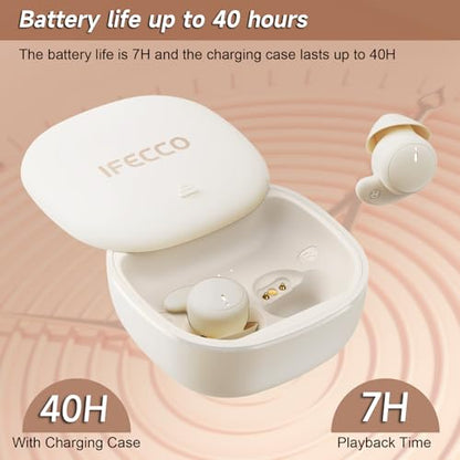 IFECCO Sleep Earbuds Wireless for Side Sleepers with Noise Blocking | Sleep Headphones for Side Sleepers,Sleeping Earbuds Bluetooth 6.2,IPX6 Waterproof,with Mic