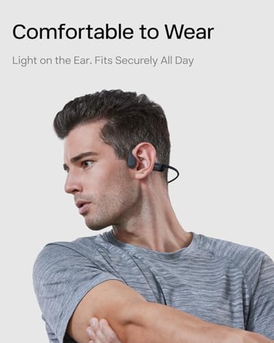 SHOKZ OpenRun Bone Conduction Bluetooth Headphones, Black, USB-C Charging | Bundle with Sweat Headband；Open ear comfort; Lightweight & Secure fit; IP67 water resistance; 8H battery; Running/Cycling - color: Black, size: Standard Size+USB-C Charging