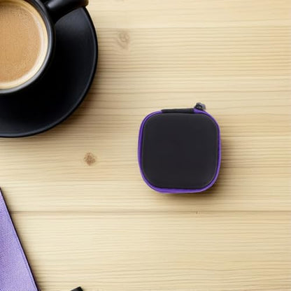Sewroro Mini EVA Headphone Case, Portable Travel Earphone Pouch, Earbud Storage Box, USB Cable Holder, 2.95 x 2.95 x 0.98 Inches (Purple) - color: Purple