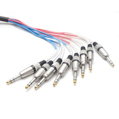 8 Channel 1/4" TRS Snake Cable - 15 Feet Long - Serviceable Ends - Pro Audio Effects Snake for Live Live, Recording, Studios, and Gigs - Patch, Amp, Mixer, Audio Interface 15' - size: 15 Foot - 8 Channel