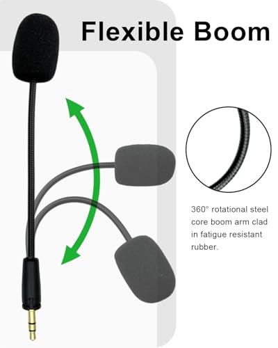 Replacement Microphone for Turtle Beach Ear Force XO Three XO Four Stealth Recon 150 50 50X 50P 60P Xbox One 400 420x 450 500p 520 Gaming Headsets Boom Mic for PS5 PC, 3.5 mm Jack