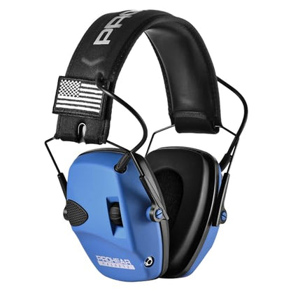 PROHEAR Electronic Ear Protection for Shooting with 4X Sound Amplification, Gun Range Hearing Protection Muffs, NRR 23dB Noise Reduction Headphones for Hunting, Blue - style: Electronic-blue