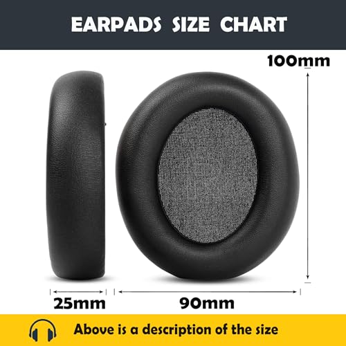 Earpads and Headband Replacement Compatible with Anker Soundcore Space Q45 Bluetooth Wireless Over-Ear Headphone Ear Pads with Softer Protein Leather/Memory Foam