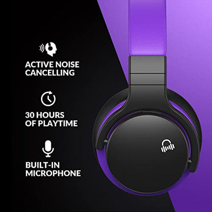 MOVSSOU Million Sold Classic E7 Active Noise Cancelling Headphones | Upgraded HD Sound, Wireless Bluetooth Headphones Over The Ear Unequaled Comfort, Vivid Deep Bass, for Home Office Travel Gift - color: Medium Purple