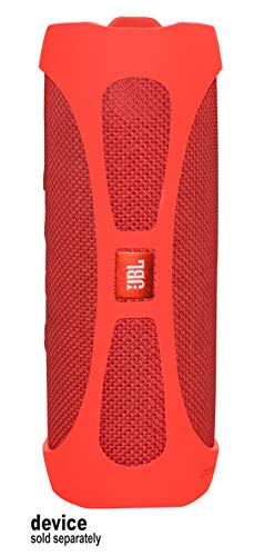 Alltravel Featured Silicon Sleeve for JBL FLIP 5 Waterproof Portable Bluetooth Speaker, More Protective and and Real Sound Design (Red) - color: Red