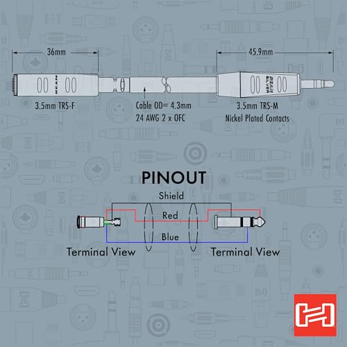 Hosa HXMM-010 Pro Headphone Extension Cable, REAN 3.5 Millimeters TRS to 3.5 Millimeters TRS, 10 Feet - size: 10 ft