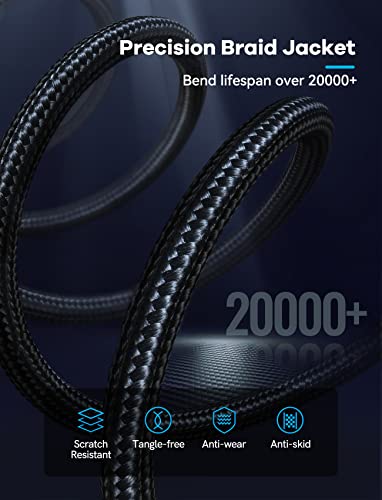 VIOY 1/4 to RCA Cable 5 FT, TRS Male to Dual RCA Male Stereo Splitter | Copper shell, dual shielding lossless Hi-Fi sound,braided bidirectional transmission for amplifier, mixer, home theater - color: Black, size: 5FT